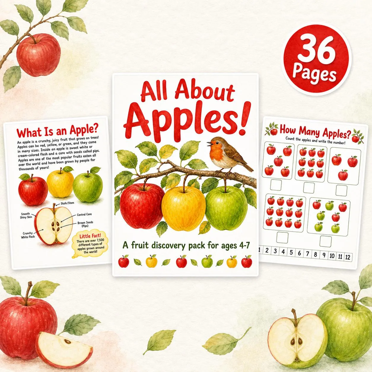 All About Apples Printable