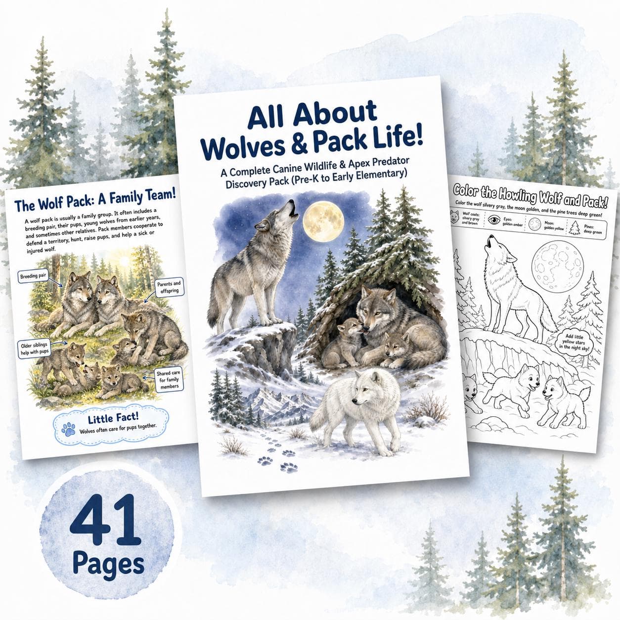 Wolf Activity Pack for Kids