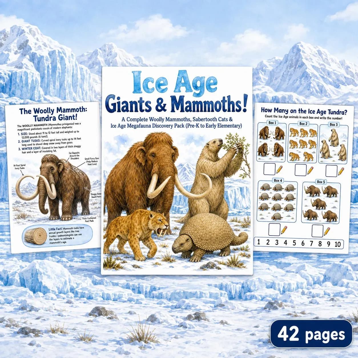 Ice Age Megafauna Printable Pack for Kids