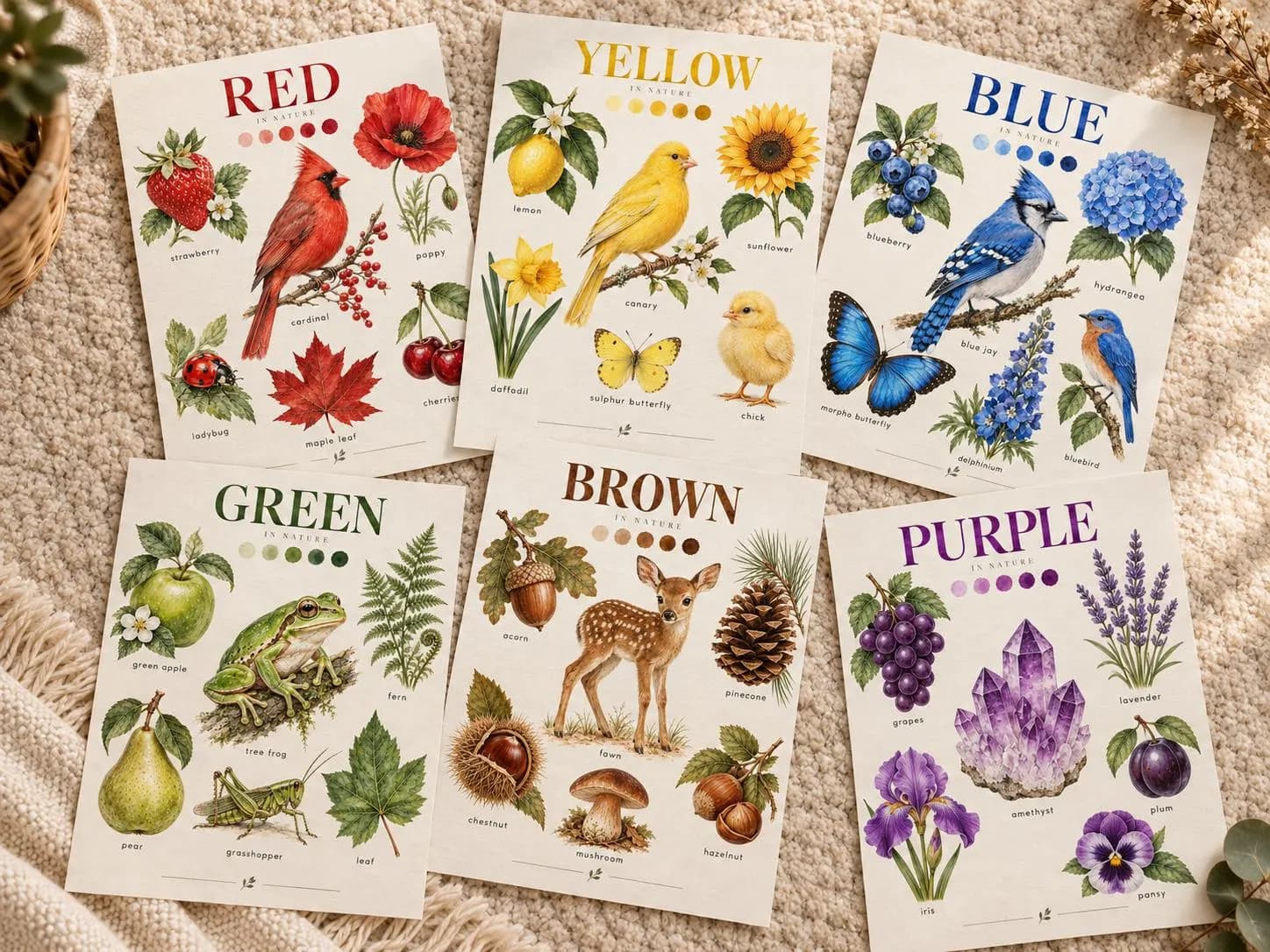 18 Colors in Nature Posters — US Letter