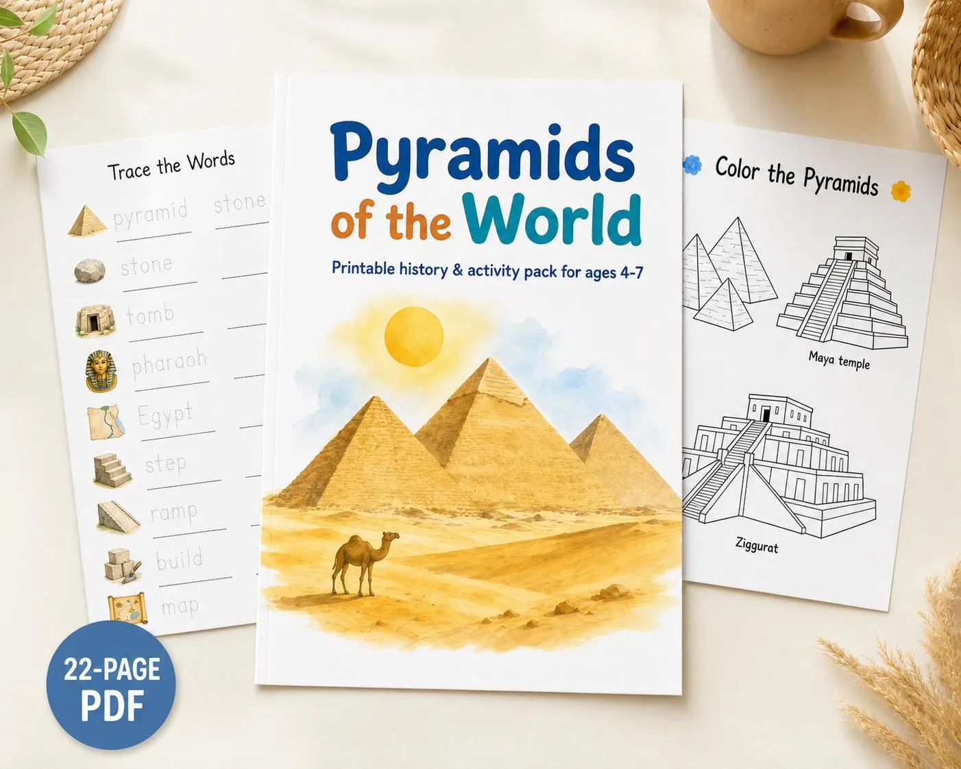 Pyramids of the World Activity Pack for Kids Ages 4-7