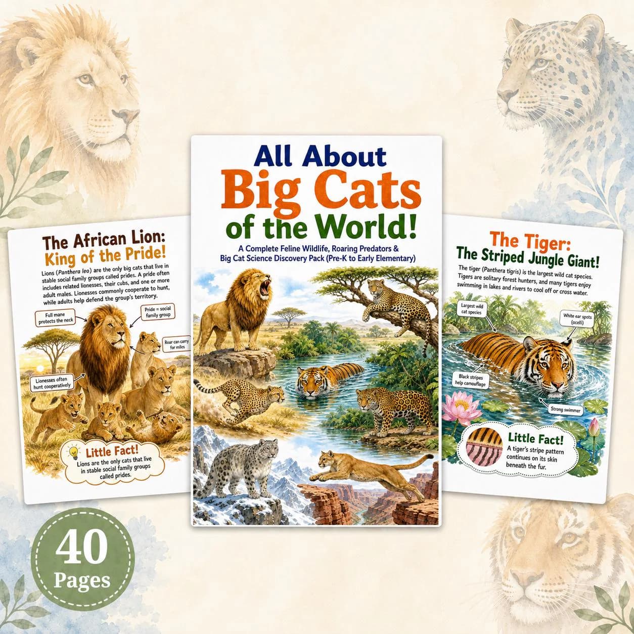 Big Cats Printable Activity Pack