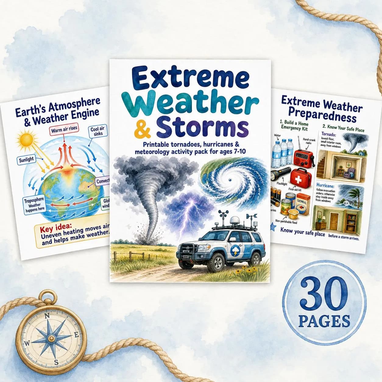 Extreme Weather Storms Printable Activity Pack for Kids Ages 7–10