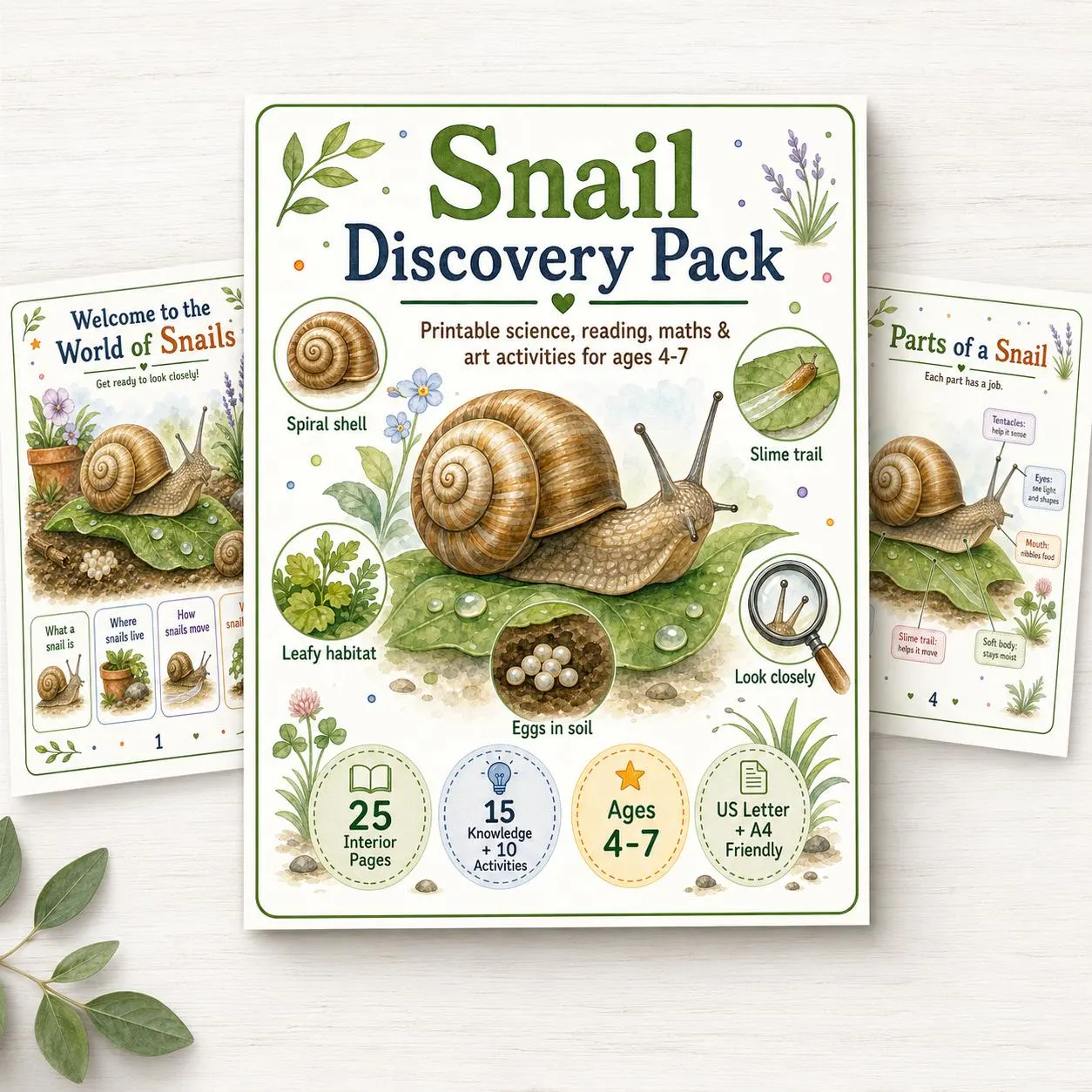 Snail Discovery Pack Printable