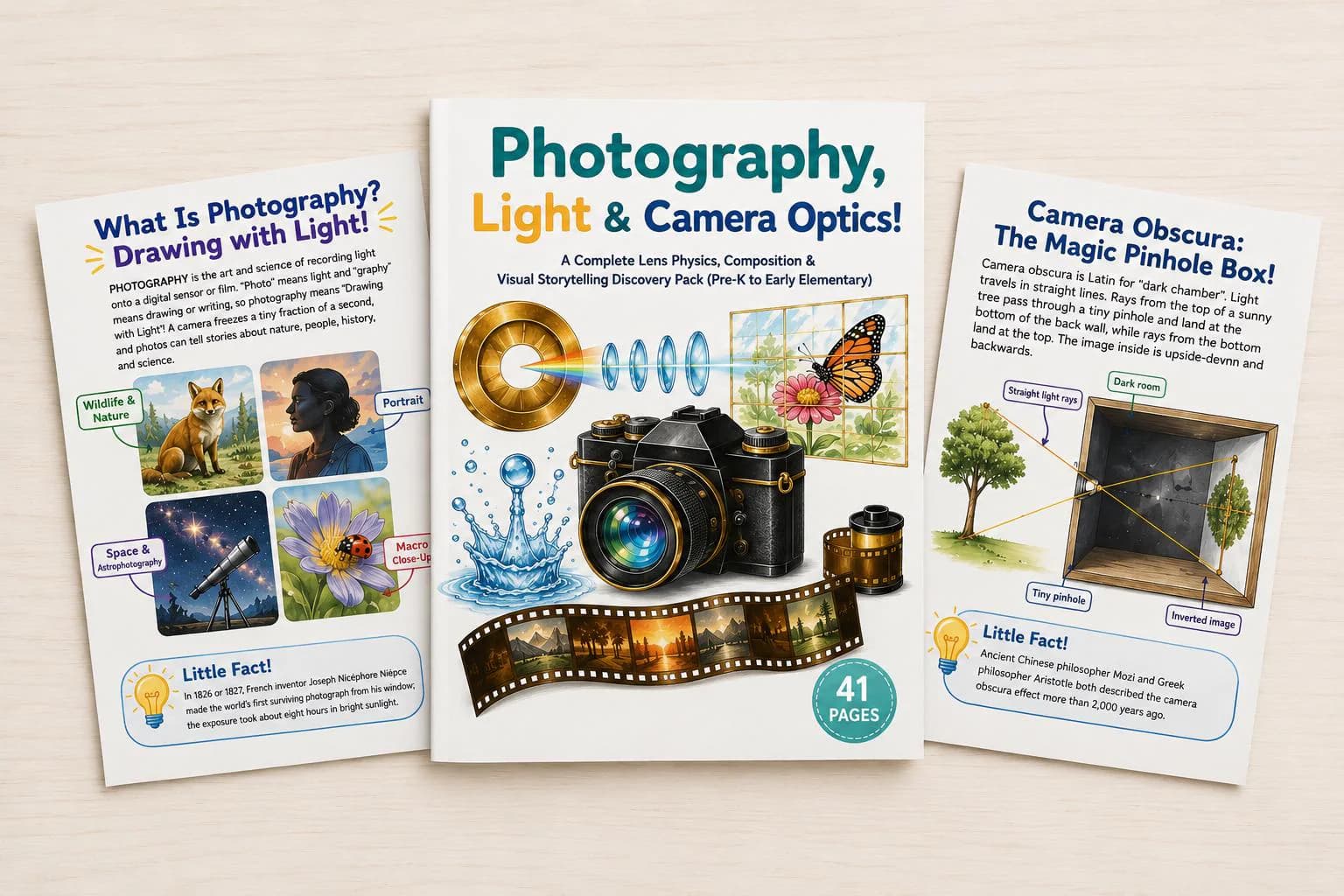 Photography for Kids Printable Workbook