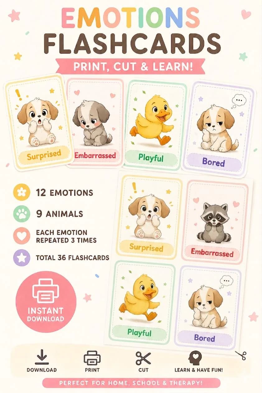 Animals Emotions Flashcards
