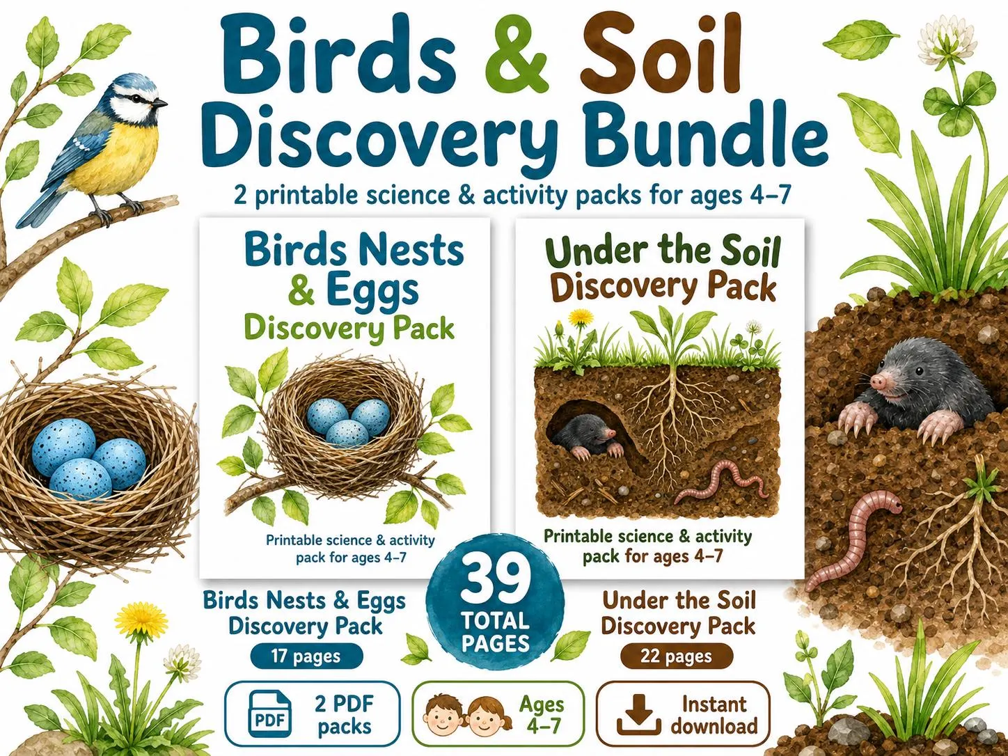 Birds Nests & Eggs + Under the Soil Bundle