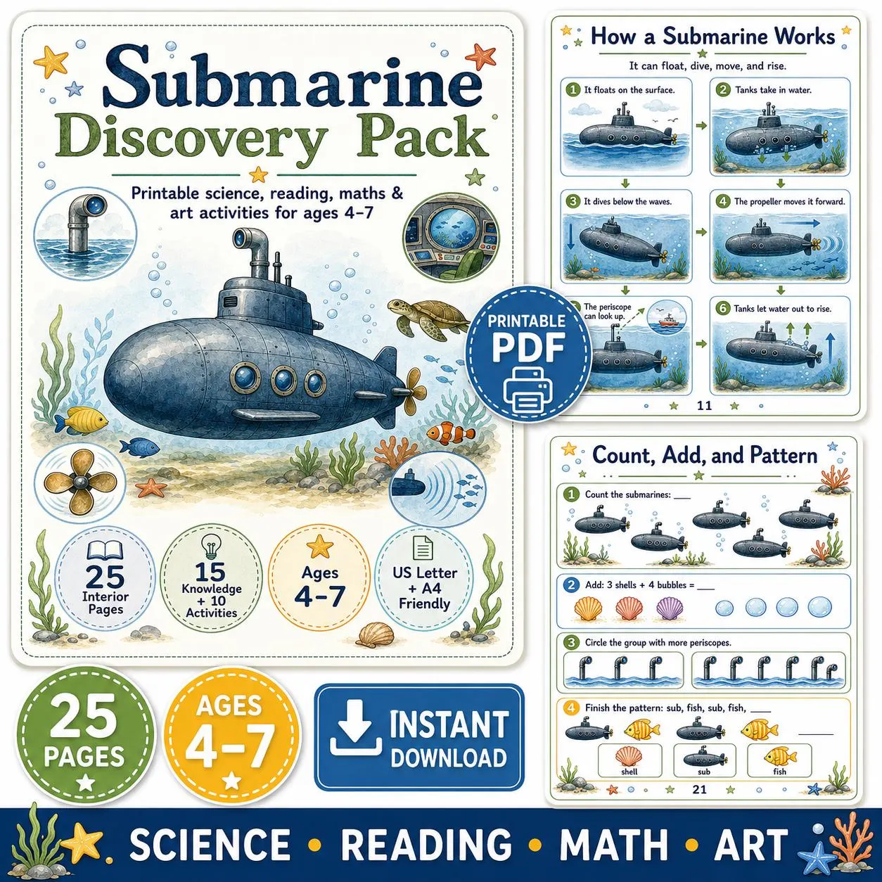 Submarine Activity Book for Kids