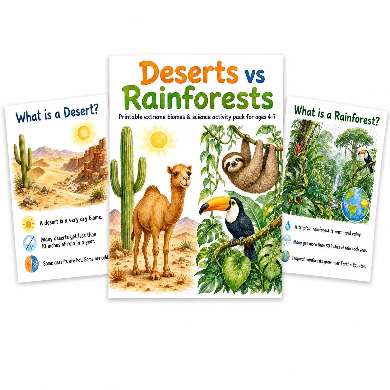 Deserts vs Rainforests Printable Activity Pack