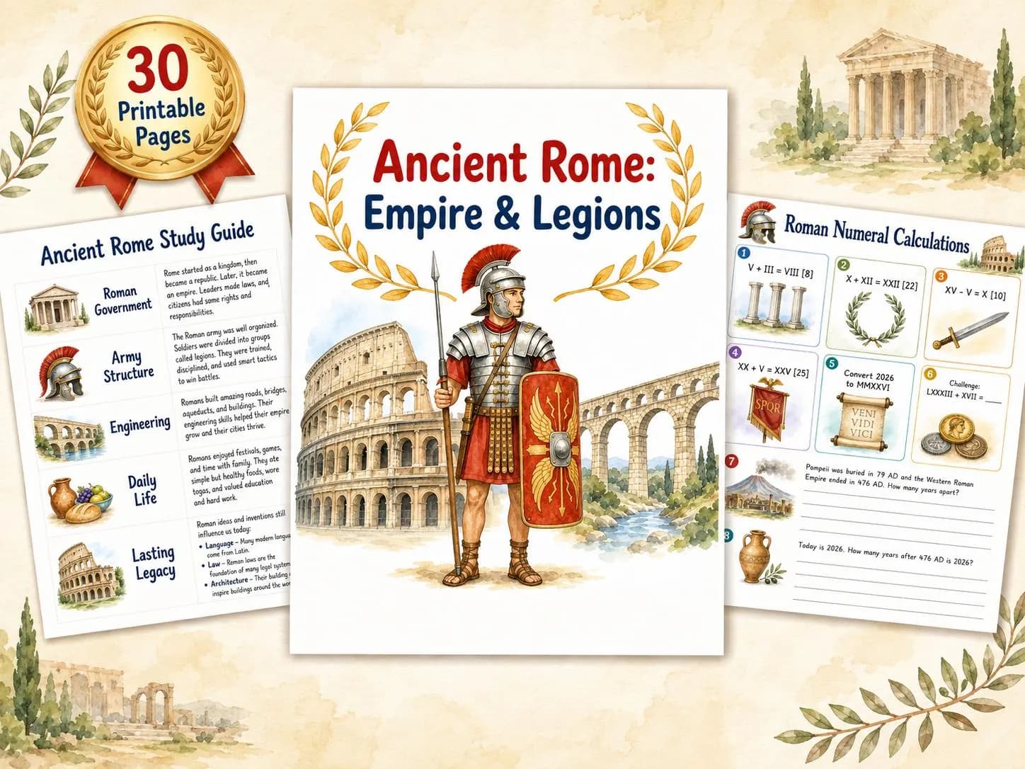 Ancient Rome Printable Activity Pack
