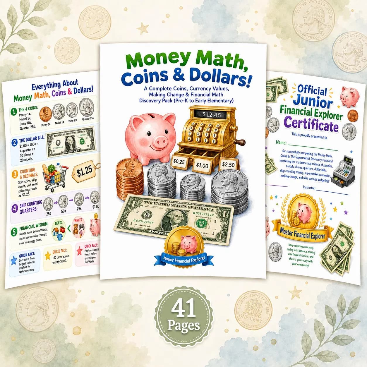 Money Math Worksheets for Kids